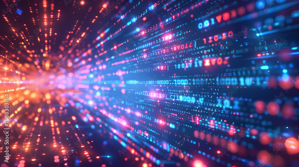 Aufkleber big data analytics and high speed communication technology illustration. data flow, data stream, dig