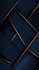 Abstract Dark Blue and Gold Geometric Design