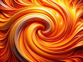 Vibrant Orange Swirl Abstract Design Evoking Warmth and Energy in Fluid Art