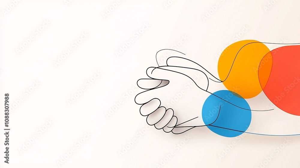 Poster Intertwined Hands in Soft Gradient Abstract minimalist and surreal digital art piece depicting two overlapping hands in a gentle embrace set against a calming color gradient background