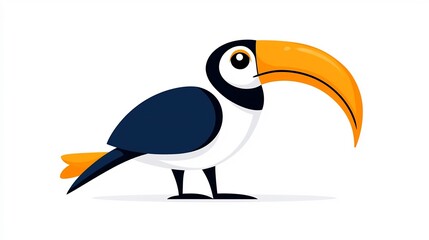 Fototapeta premium Detailed icon design showcasing the distinctive features of the hornbill including its striking beak and casque