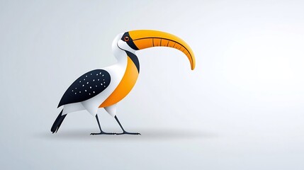 Naklejka premium Distinctive Icon of a Hornbill s Beak and Casque Highlighting the Unique Features of This Tropical Bird to Raise Awareness About Hornbill Conservation Efforts