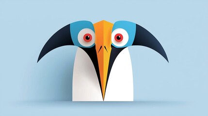 Naklejka premium Striking Casque and Vibrant Beak of a Majestic Hornbird Close Up Showcasing the Need for Conservation of This Unique Avian Species