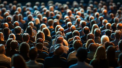 A diverse group of professionals from different backgrounds and ages attentively participating in a presentation against a white background.