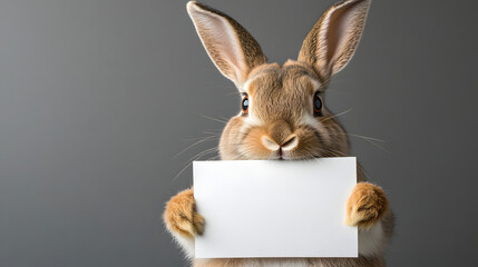 rabbit holding a blank