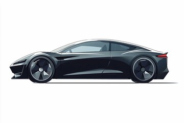 Fototapeta premium Sleek and modern electric vehicle on a white background, highlighting its innovative design and eco-friendly technology.