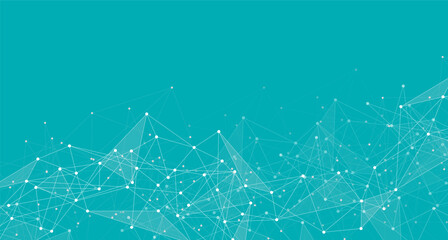Geometric connected background. Connecting dots and lines. Global network connection. Banner template for technology.