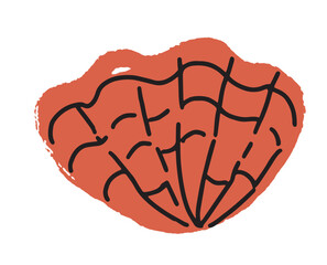 Textured scallop shell vector illustration