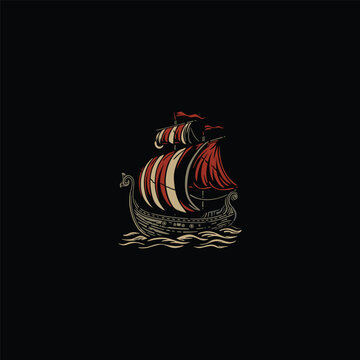 recommend clip art: Viking ship logo design vector