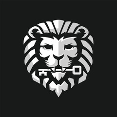 lion king head mascot with key