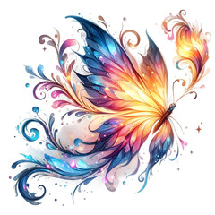 abstract floral background with butterflies