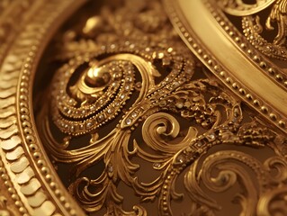 Exquisite Ornate Antique Gold Filigree Jewelry Piece Showcasing Intricate Vintage Metalwork