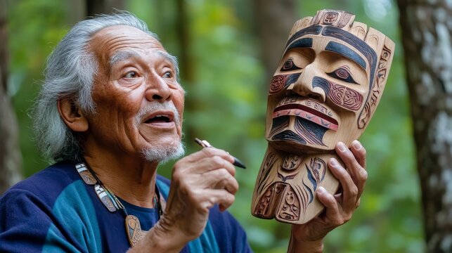 Wisdom of the Haida Elder: Storytelling with Carved Mask in Cedar Forest