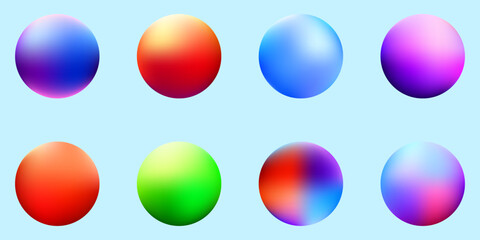 collection of 3d colorful sphere shapes