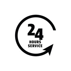 24 hours icon vector design logo template