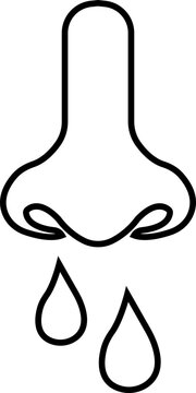 recommend clip art: Running nose line icon. Sneezing, illness, Flu virus runny nose, infection. Symptom concept element. Can be used for topics like flu, allergy Symptoms, disease, isolated on transparent background,