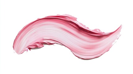 Blush Pink Oil Paint Brushstroke on a Clean White Background Showcasing Smooth, Flowing Texture and Subtle Gradations in Color