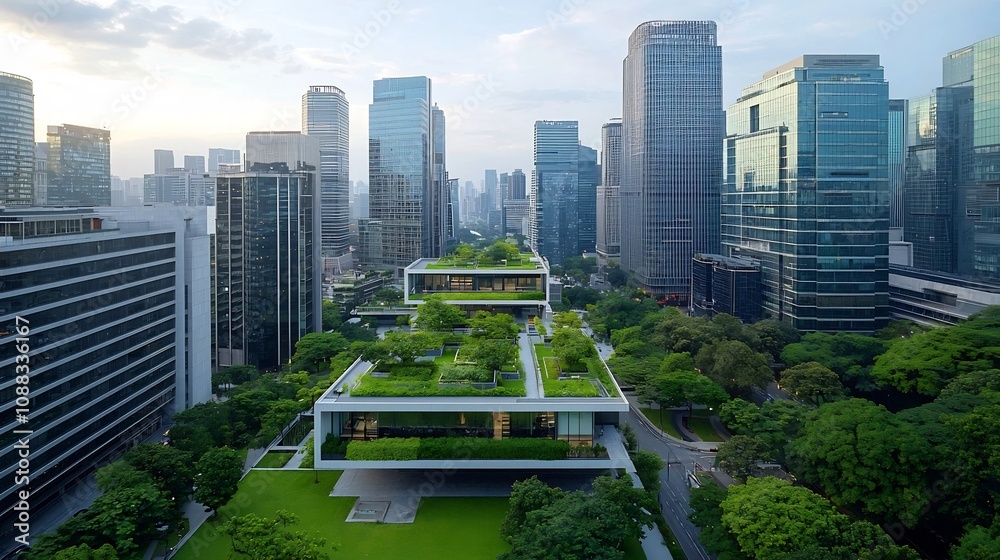 Poster Architects and engineers collaborating on sustainable construction planning and implementing green building practices for environmental conservation and infrastructure development