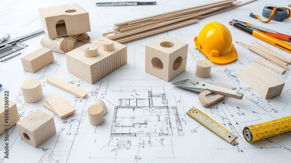 Leinwandbilder detailed view of eco friendly and sustainable construction materials used in green building practice