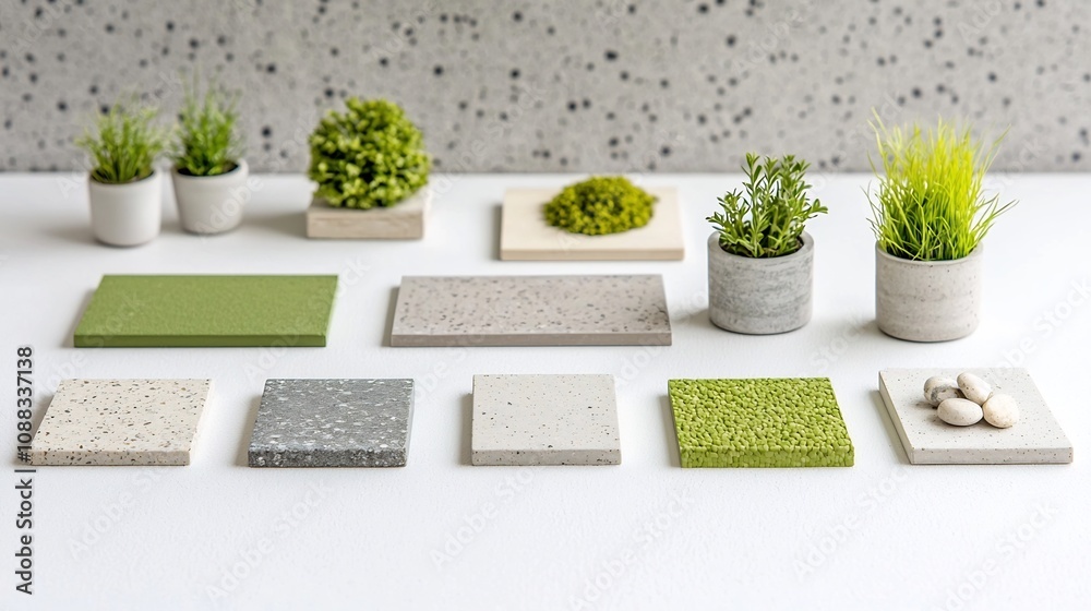 Poster close up view of innovative green building materials showcasing sustainable design elements and eco 