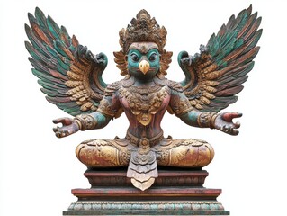 Garuda statue isolated on white background.

