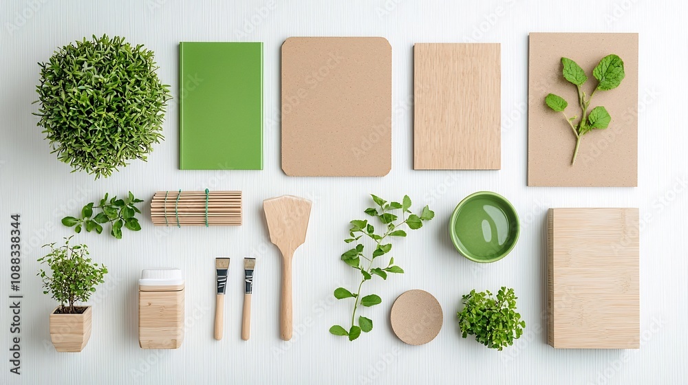 Poster innovative sustainable building materials and eco friendly design concepts showcased in a modern min