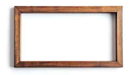 Contemporary wooden photo frame showcasing a clean white backdrop, ideal for displaying artwork or cherished memories in a stylish manner.