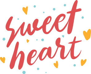 Sweet Heart Valentine Typography Lettering
