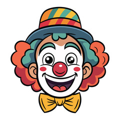 Vector illustration Clown head logo mascot design character