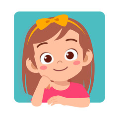 kid happy smile greet and waving hand