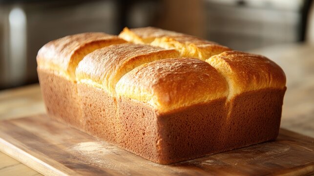 Freshly baked gluten-free bread showcased on a wooden cutting board with a golden-brown crust and fluffy texture, highlighting its artisanal quality. - Powered by Adobe
