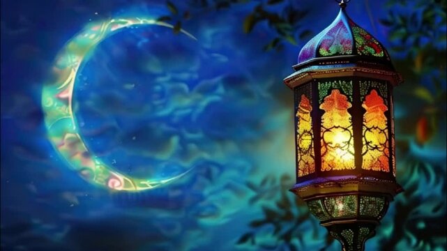 Beautiful greeting card with holiday composition for celebrate Ramadan