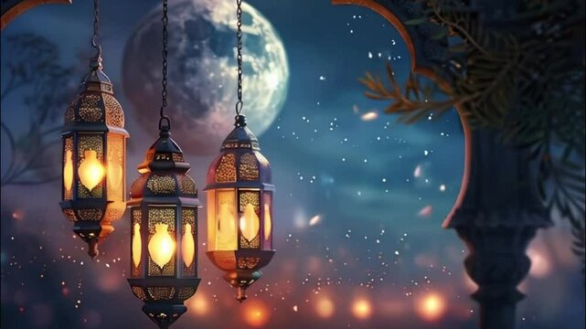 Beautiful greeting card with holiday composition for celebrate Ramadan