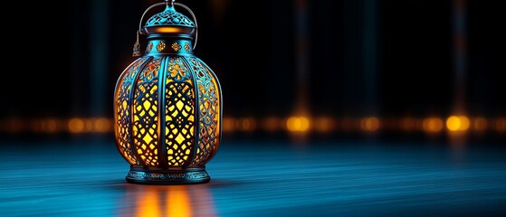 Obraz premium Glowing Lantern with Intricate Details in CGI