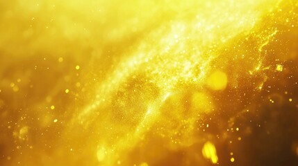 Glowing golden particle bokeh backdrop with shimmering lights creating a warm, festive atmosphere and generous space for text integration.