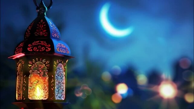 Beautiful greeting card with holiday composition for celebrate Ramadan