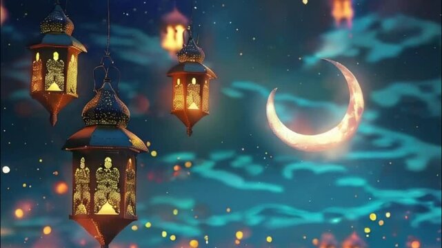 Beautiful greeting card with holiday composition for celebrate Ramadan