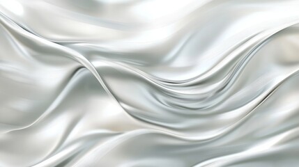 Fototapeta premium Luxurious Silver Textile with Flowing Waves and Reflective Surface - made with Generative AI