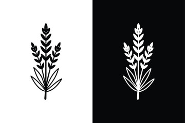 Botanical Lavender Icon. Minimalist Vector for Wellness Branding