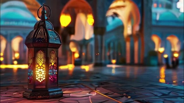 Beautiful greeting card with holiday composition for celebrate Ramadan