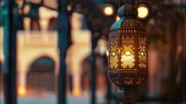 Beautiful greeting card with holiday composition for celebrate Ramadan