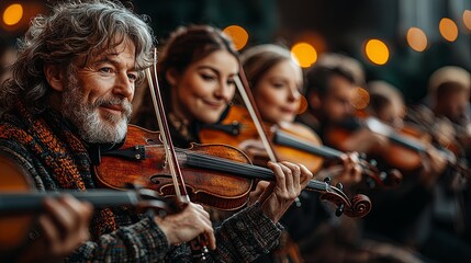 Fototapeta premium Realistic St Andrews Day Concert with Traditional Music