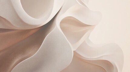 Minimalist poster template showcasing soft, flowing organic shapes in neutral hues, ideal for modern brand identities and elegant design presentations.