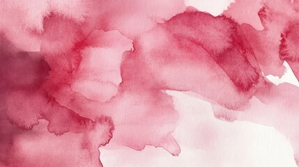 Fototapeta premium Scarlet watercolor textured canvas featuring soft, blended hues, ideal for vintage card designs and retro template creations.