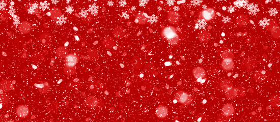 Christmas red gold snow background