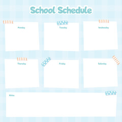 Colorful School Schedule Template