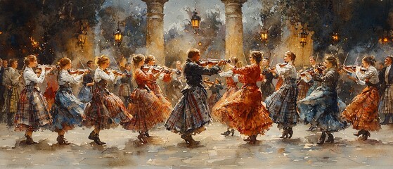 Vibrant St. Andrews Day Celebration in Watercolor