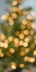 Obraz premium Soft focus background of twinkling Christmas lights with bokeh effect, abstract