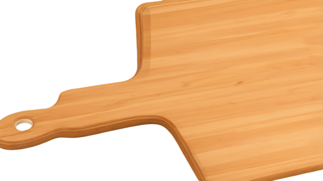 “Rectangular Wooden Cutting Board Isolated on a Background in PNG Format” – Kitchen and Rustic Theme