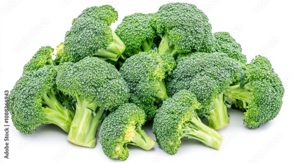 Wall mural a cluster of fresh, green broccoli florets with their tree-like shapes and bumpy textures, each broc